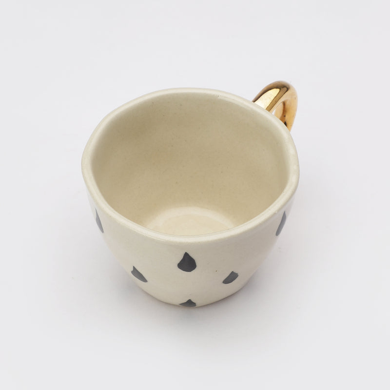 Ceramic Bohemic Black & White Cups | Set of 4, 6 Set of 4