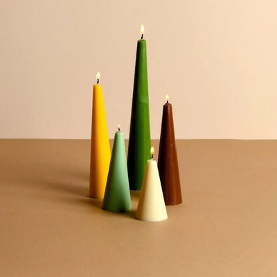 Scented Conical Candles | Multiple Color | Multiple Fragrances Set of 5