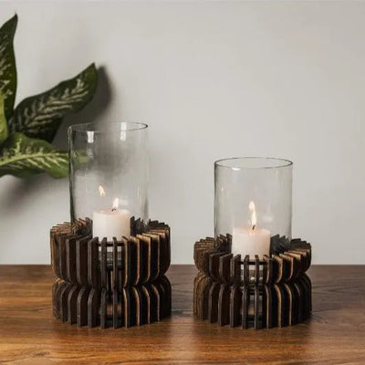 Charlotte Hurricane Candle Holder | Set of 2 | 2 inches & 2.5 inches