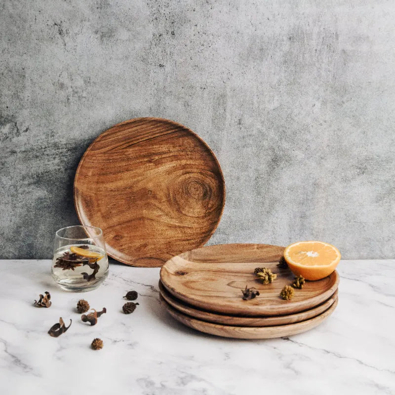 Dune Acacia Plates | 10 Inch | Set of 2, 4, 6 Set of 4