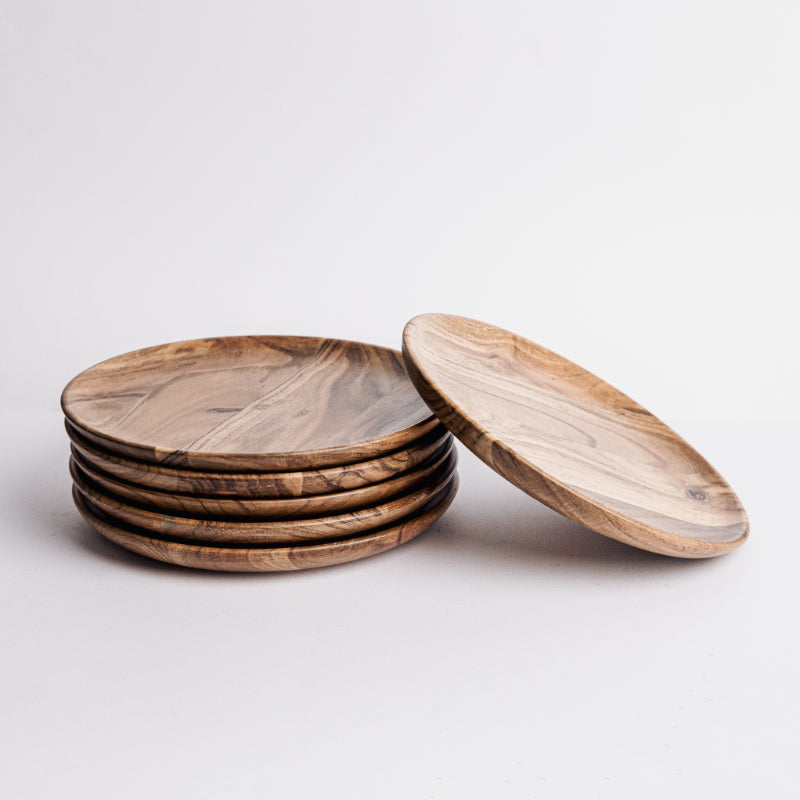 Dune Acacia Plates | 10 Inch | Set of 2, 4, 6 Set of 6