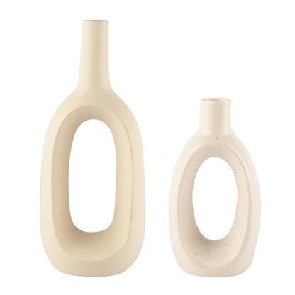 Modern Ceramic Vases Combo  | Set of 2 | 8.5 Inches & 6.5 Inches