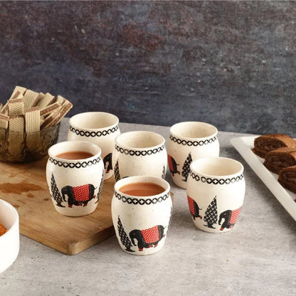 Ceramic Chai Kulhads | Set of 6 | Multiple Designs