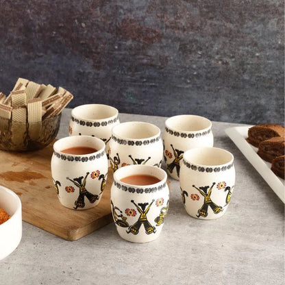 Ceramic Chai Kulhads | Set of 6 | Multiple Designs