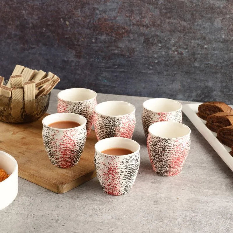 Ceramic Chai Kulhads | Set of 6 | Multiple Designs