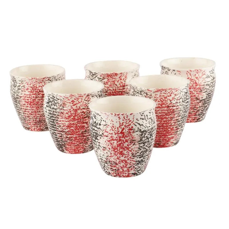 Ceramic Chai Kulhads | Set of 6 | Multiple Designs