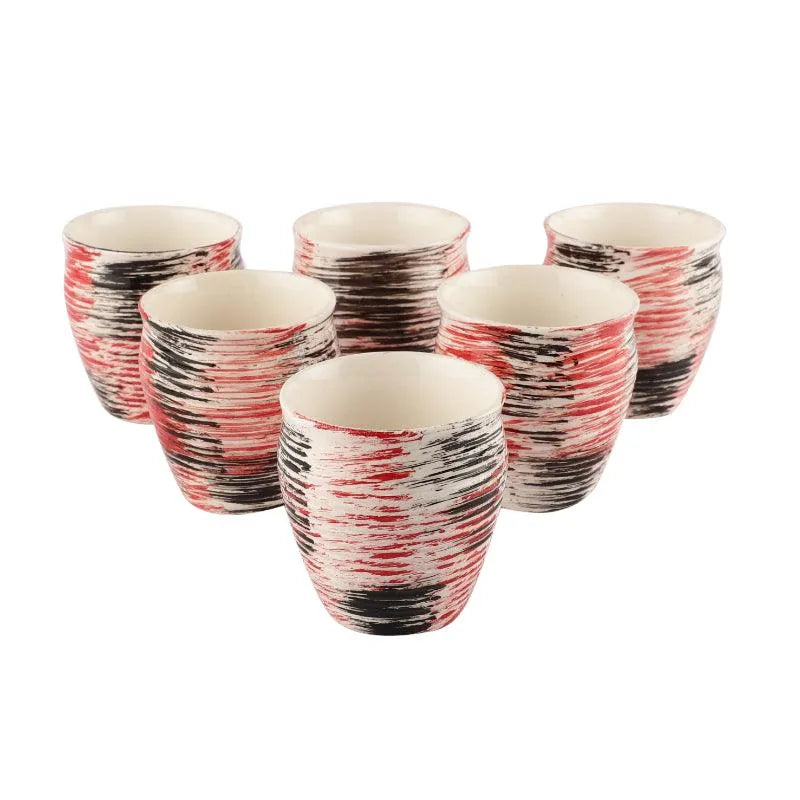 Ceramic Chai Kulhads | Set of 6 | Multiple Designs