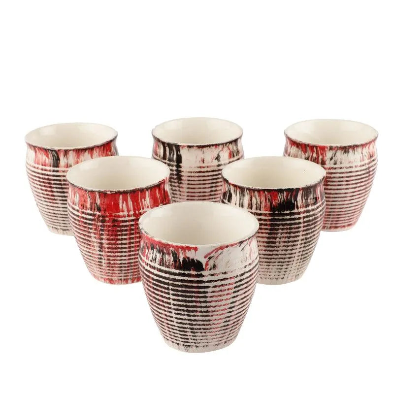 Ceramic Chai Kulhads | Set of 6 | Multiple Designs