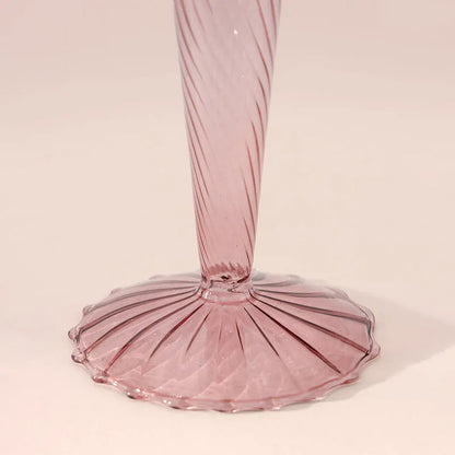 Crystal Glass Candle Holder | Multiple Colors Pink