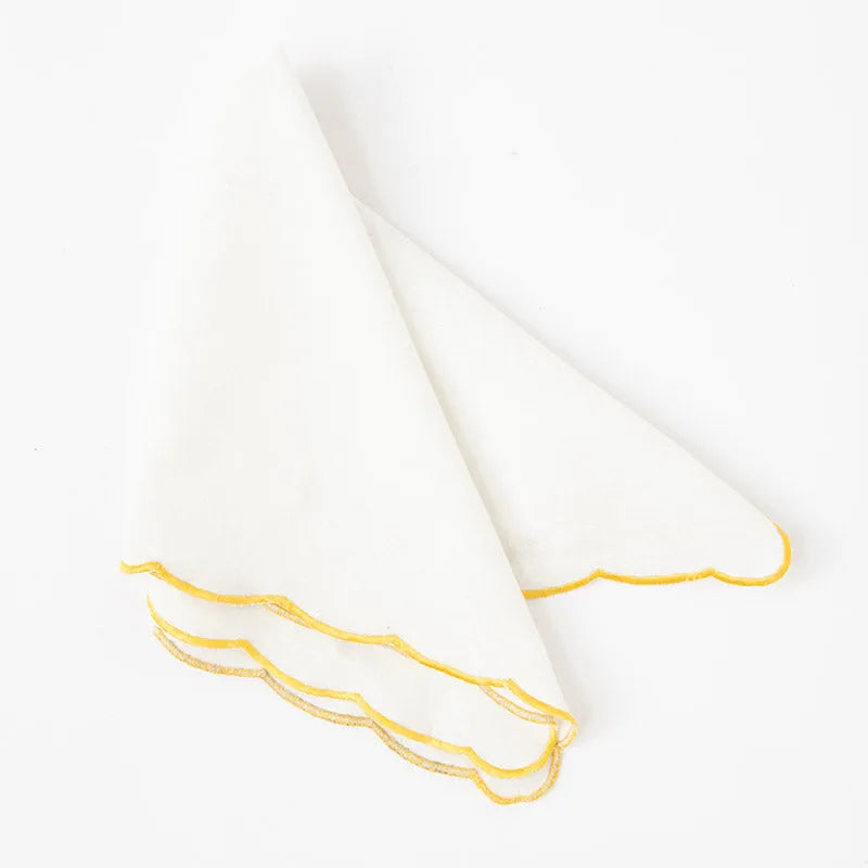 Sunshine Scallop Edge Napkins | Set of 2, 6 Set of 2