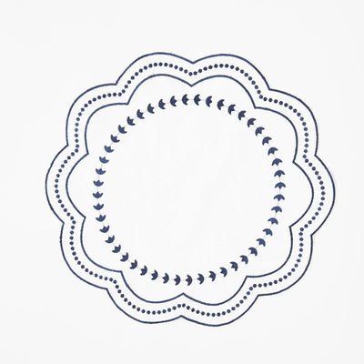 Polka and Petals Scallop Edge Placemats | Set of 2, 6 Set of 2