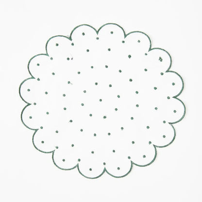 Polka and Polka Scallop Edge Placemats | Set of 2, 6 Set of 2