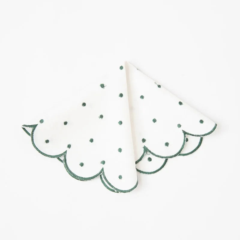 Polka and Polka Scallop Edge Placemats | Set of 2, 6 Set of 2