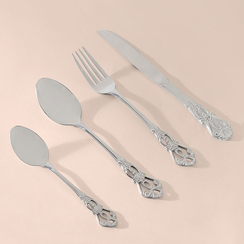 Silver Accents Cutlery Set | Set of 4 Default Title