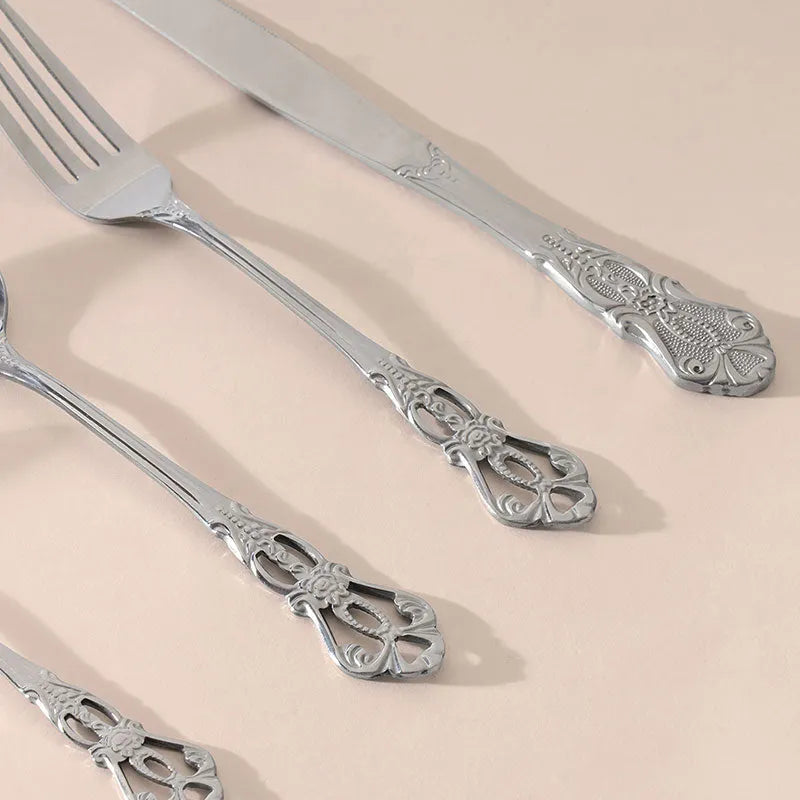 Silver Accents Cutlery Set | Set of 4 Default Title