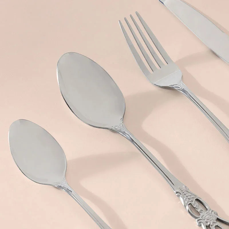 Silver Accents Cutlery Set | Set of 4 Default Title