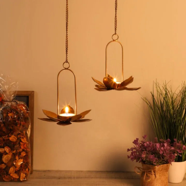 Hooked Lotus Tealight Holders | Set Of 2