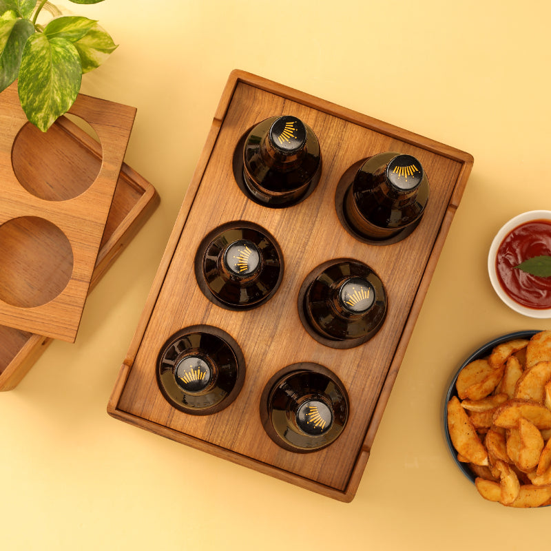 Cresta Beer Serving Caddy  |  Teak Wood