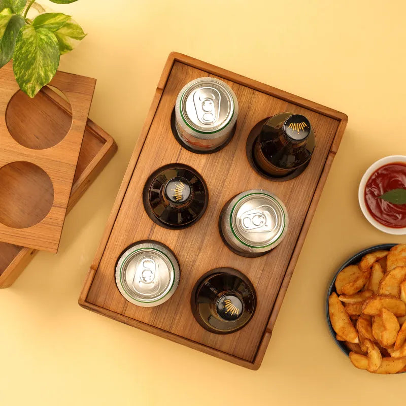 Cresta Beer Serving Caddy  |  Teak Wood