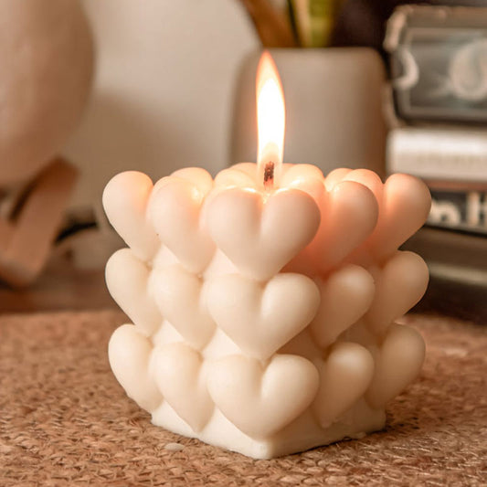 White heart cube candle Default Title