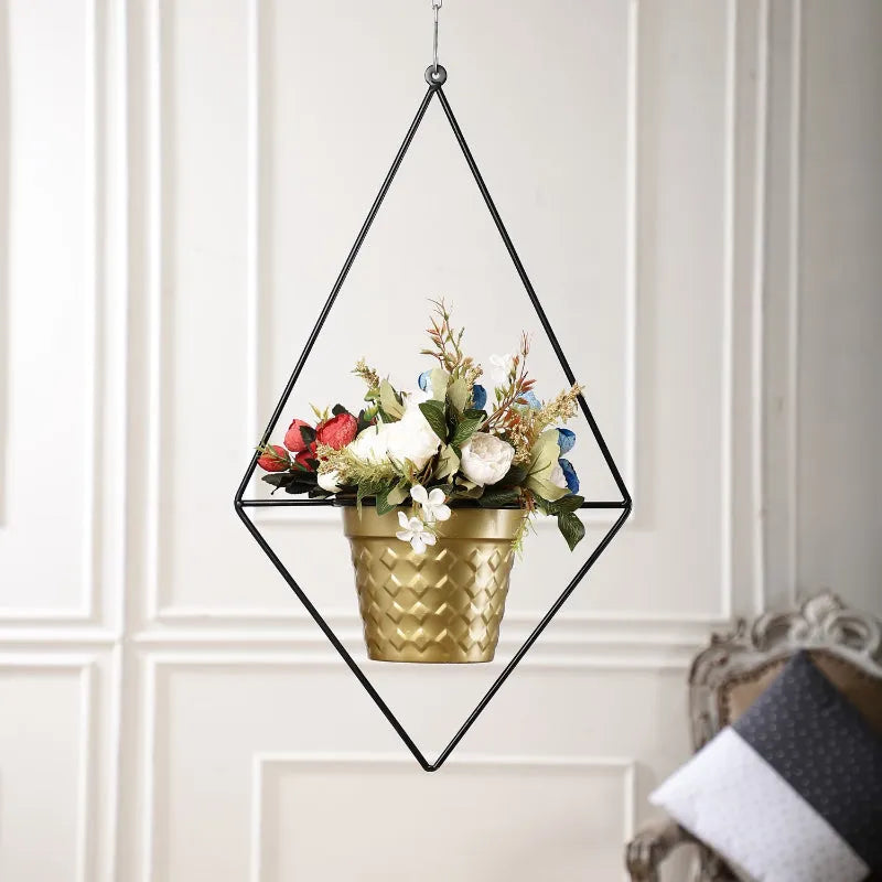 Metal Gold Pot Hanging Planter Default Title