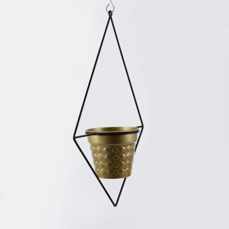 Metal Gold Pot Hanging Planter Default Title