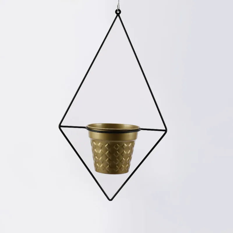 Metal Gold Pot Hanging Planter Default Title