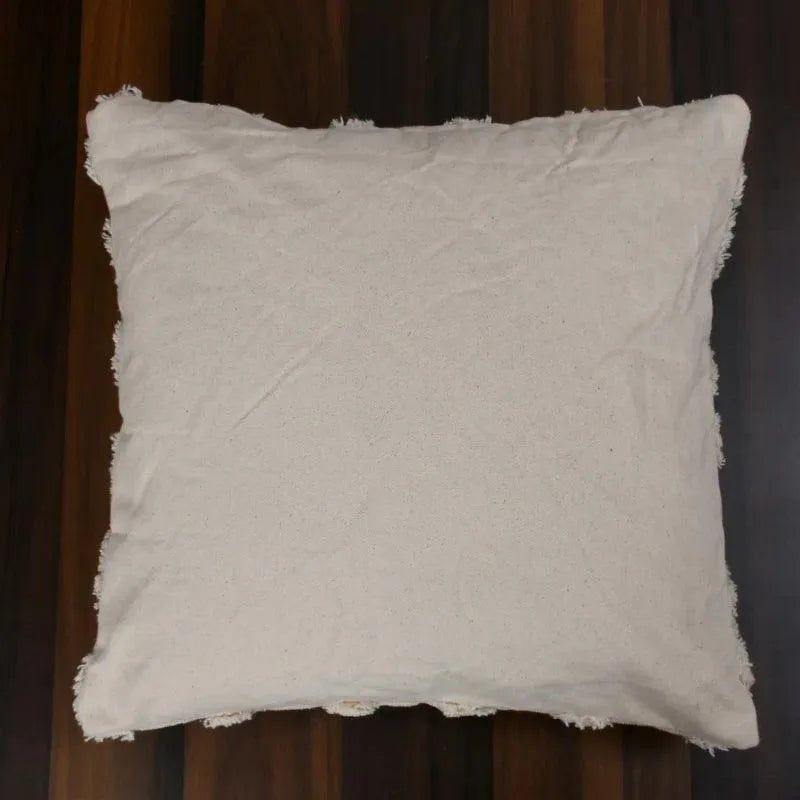 Zigzag Pattern Cotton Canvas Tufted Cushion Cover | 16 inches, 18 inches, 20 inches, 24 inches