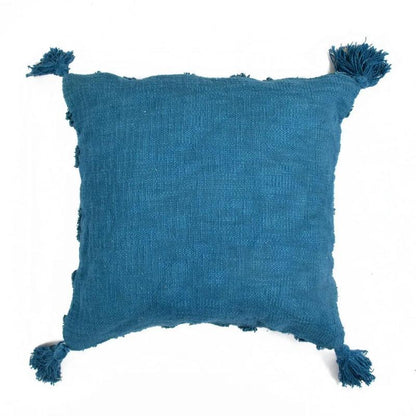 Blue Cotton Tufted Cushion Cover | Single | 16 x 16 inches , 20 x 20 inches , 24 x 24 inches
