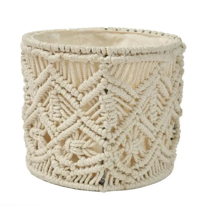 Macrame Wireframe Round Basket