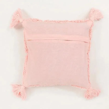 Pink Criss Cross Tufted Cushion Cover (Single)