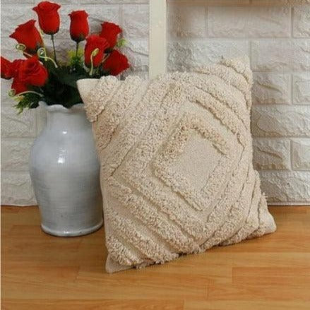 Cotton Tufted Squares Cushion Cover | 16 x 16 inches