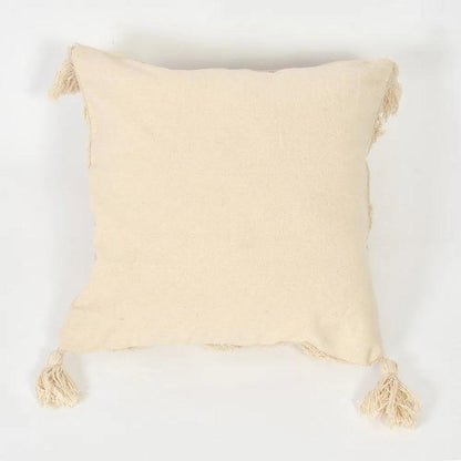 Tufted Floral Cotton Cushion Cover | 16 x 16 inches | Multiple Colors