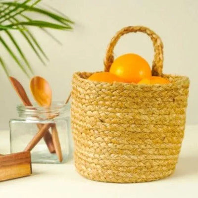 Jute Storage Basket | 5.5 x 5.5 x 6.7 inches
